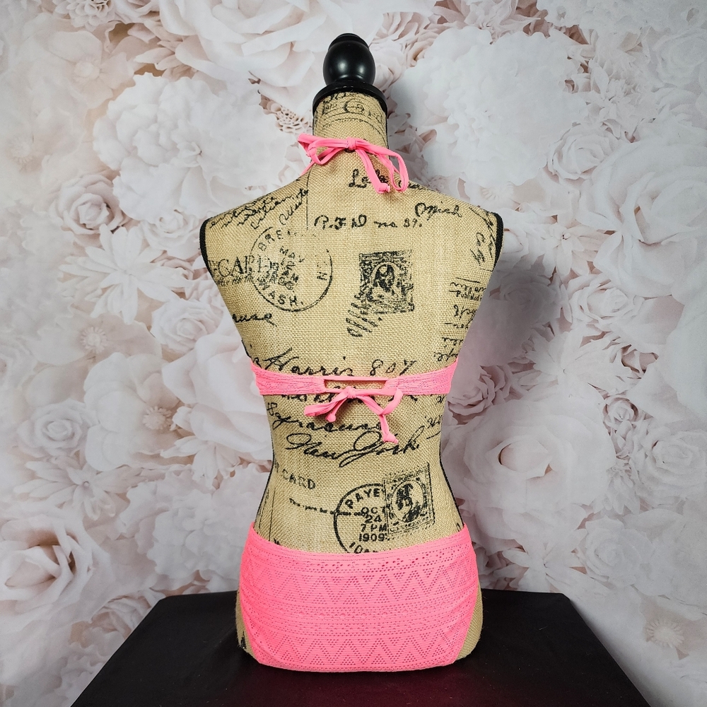Pink Twist Push-up Bandeau Matching Bikini Set - Picture 4 of 15